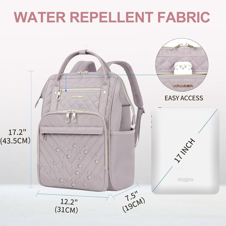 KROSER Mochila para laptop de 17 pulgadas, elegante mochila repelen...