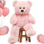 MorisMos Oso de Peluche Gigante de 3 Pies - 36 Pulgadas, Oso de Peluche Rosa Grande para Novia, Novio, Esposa, Mamá, Prometido, Regalo de San Valentín, Oso de Peluche Grande para Baby Shower