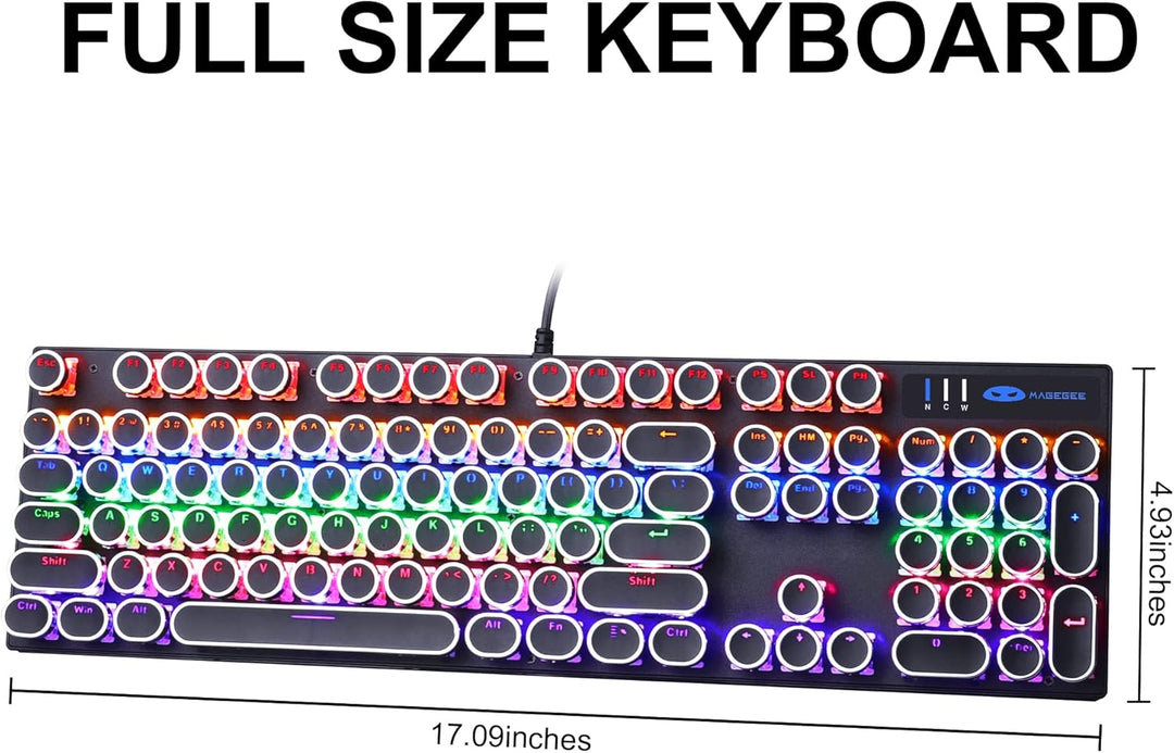 Camiysn Teclado Mecánico para Juegos Estilo Máquina de Escribir, Te...