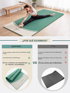 EaseUp Tapete de yoga de 0.394 in de grosor, 73 x 31.5 pulgadas, extra
