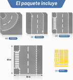 Paquete de 9 bases de carretera para construcción, compatibles con ladrillos Lego Classic, placas base de 10 x 10 pulgadas para caminos Lego, placas base de carretera para juegos de ciudad