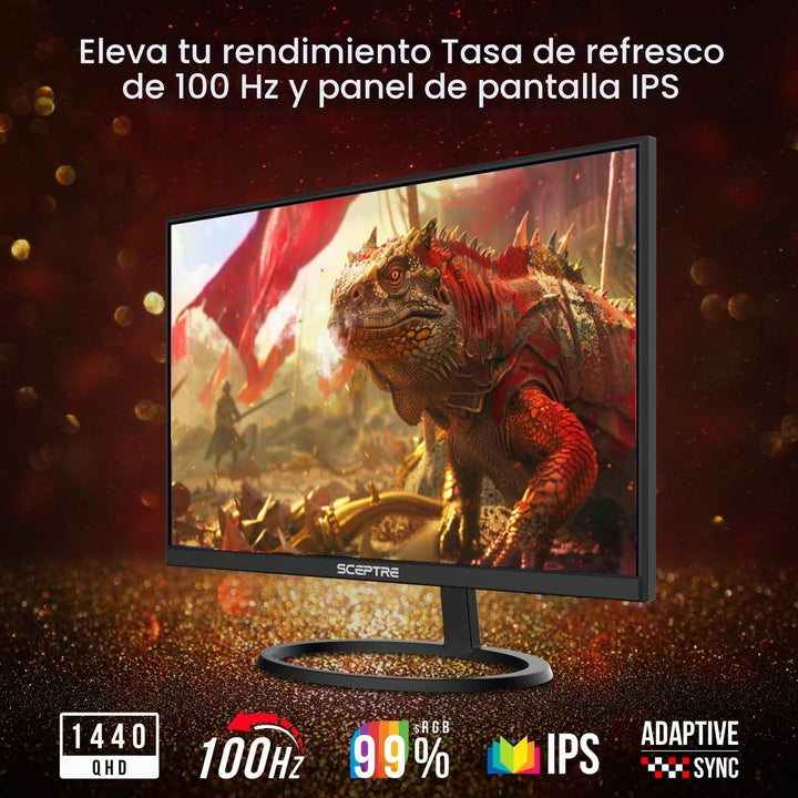 Sceptre - Monitor IPS de 27 pulgadas, 2K, 2560 x 1440p, QHD, 75Hz,...