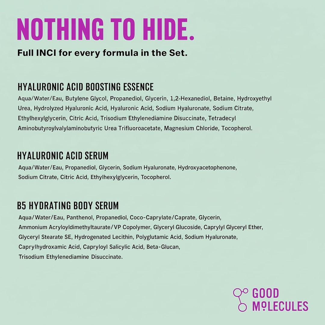 Good Molecules Juego de cajas hidratantes para rostro y cuerpo \u20...