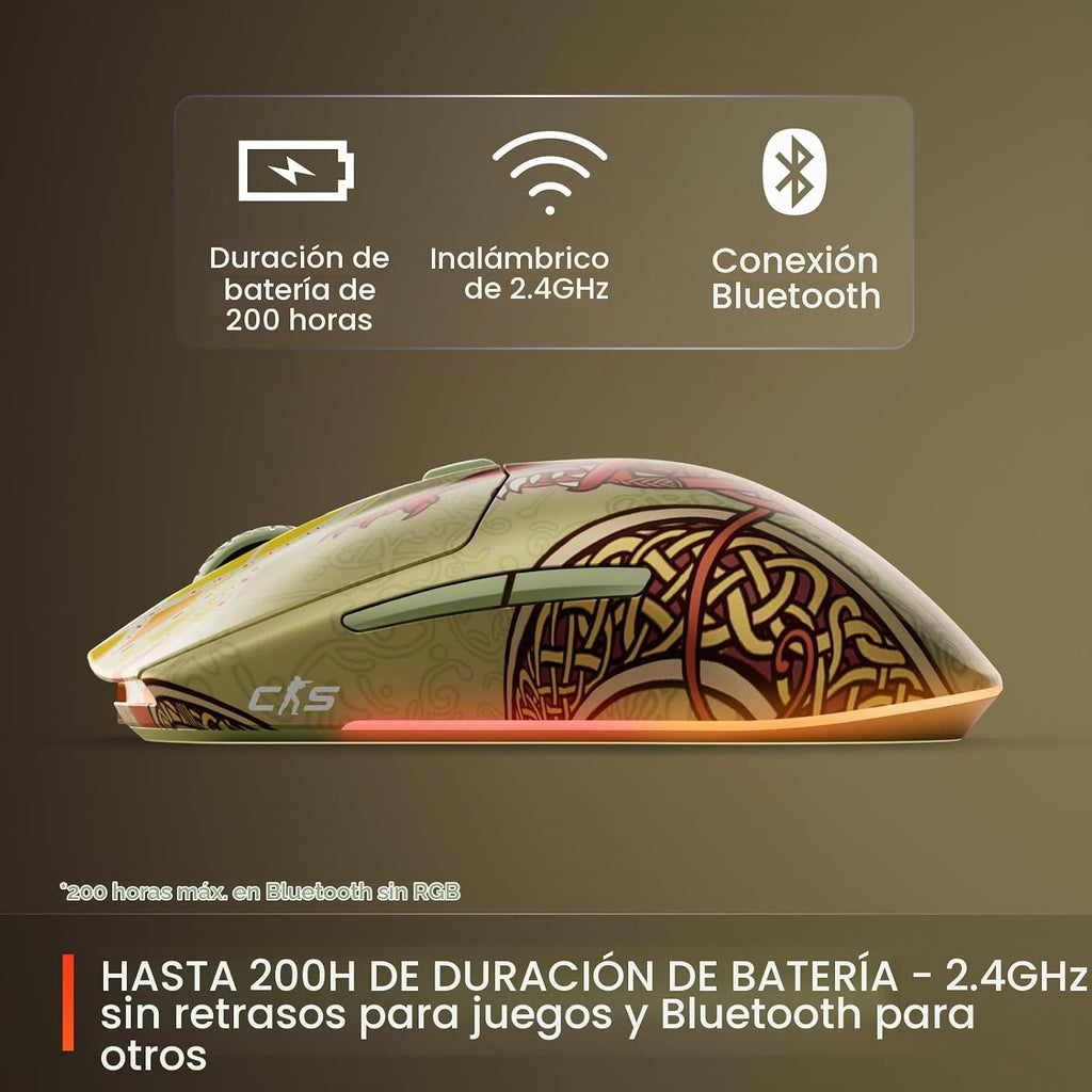 SteelSeries Ratón inalámbrico para juegos CS2 Dragon Lore Edition