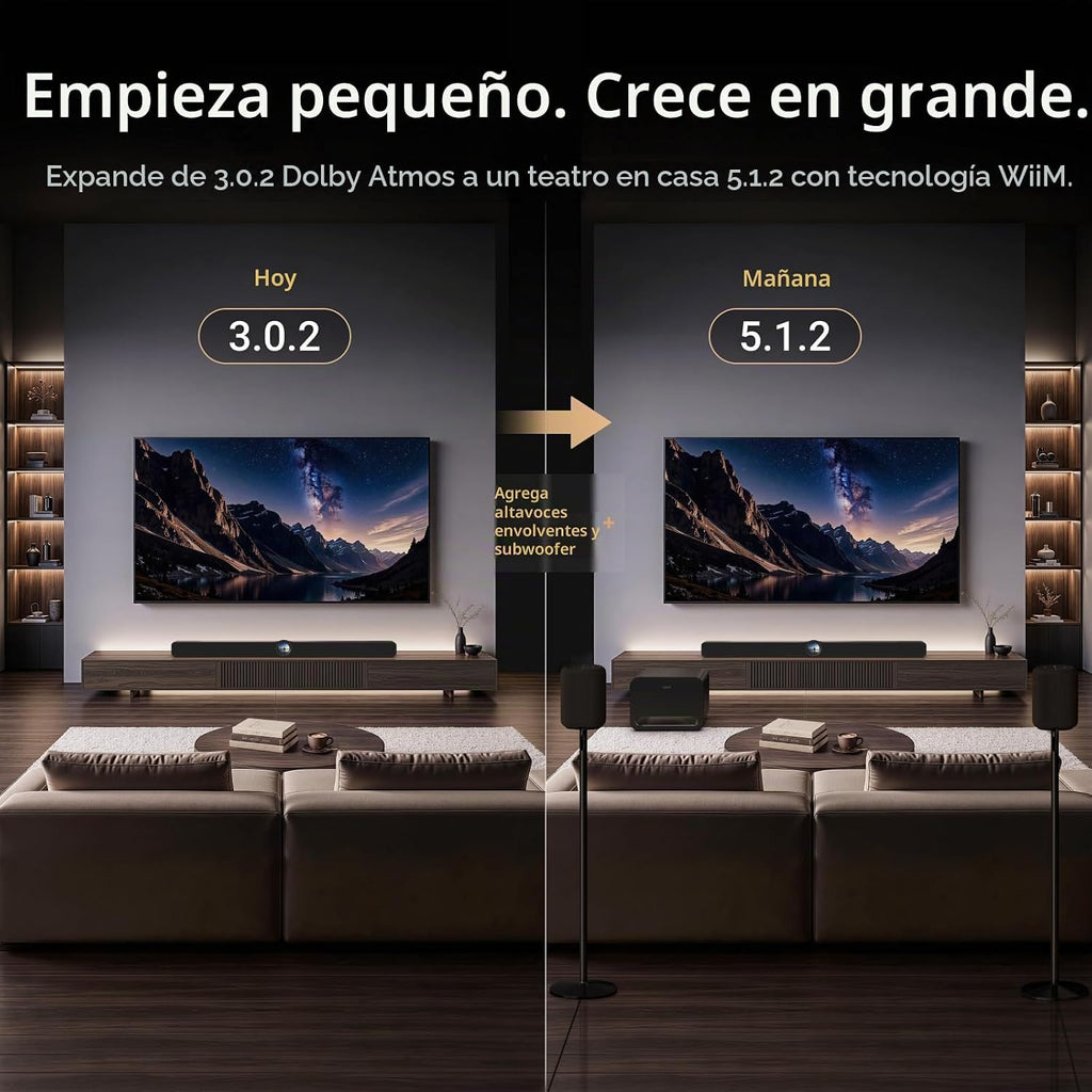 WiiM Bar 3.0.2 Dolby Atmos & DTS Smart Soundbar, pantalla táctil de 2.1