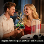 HiWEEGO Juego de construcción de flores con luz LED y cubierta antipolvo