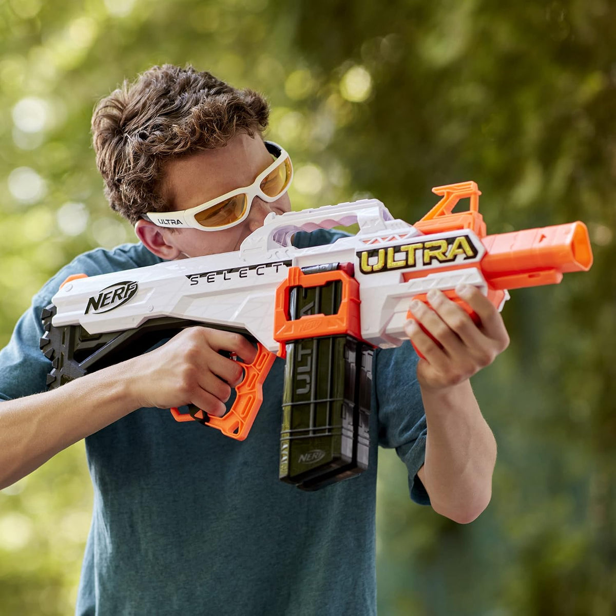 Nerf Ultra Select - Lanzador totalmente motorizado, disparo para distancia o precisión, incluye cargadores y dardos, juegos y juguetes al aire libre, lanzadores automáticos eléctricos de espuma de