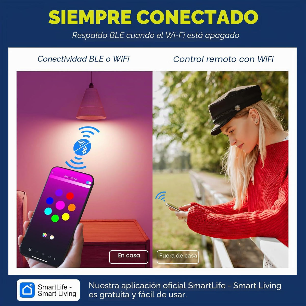 E12 Bombillas Inteligentes que funcionan con Alexa/Google Home, 4PZS