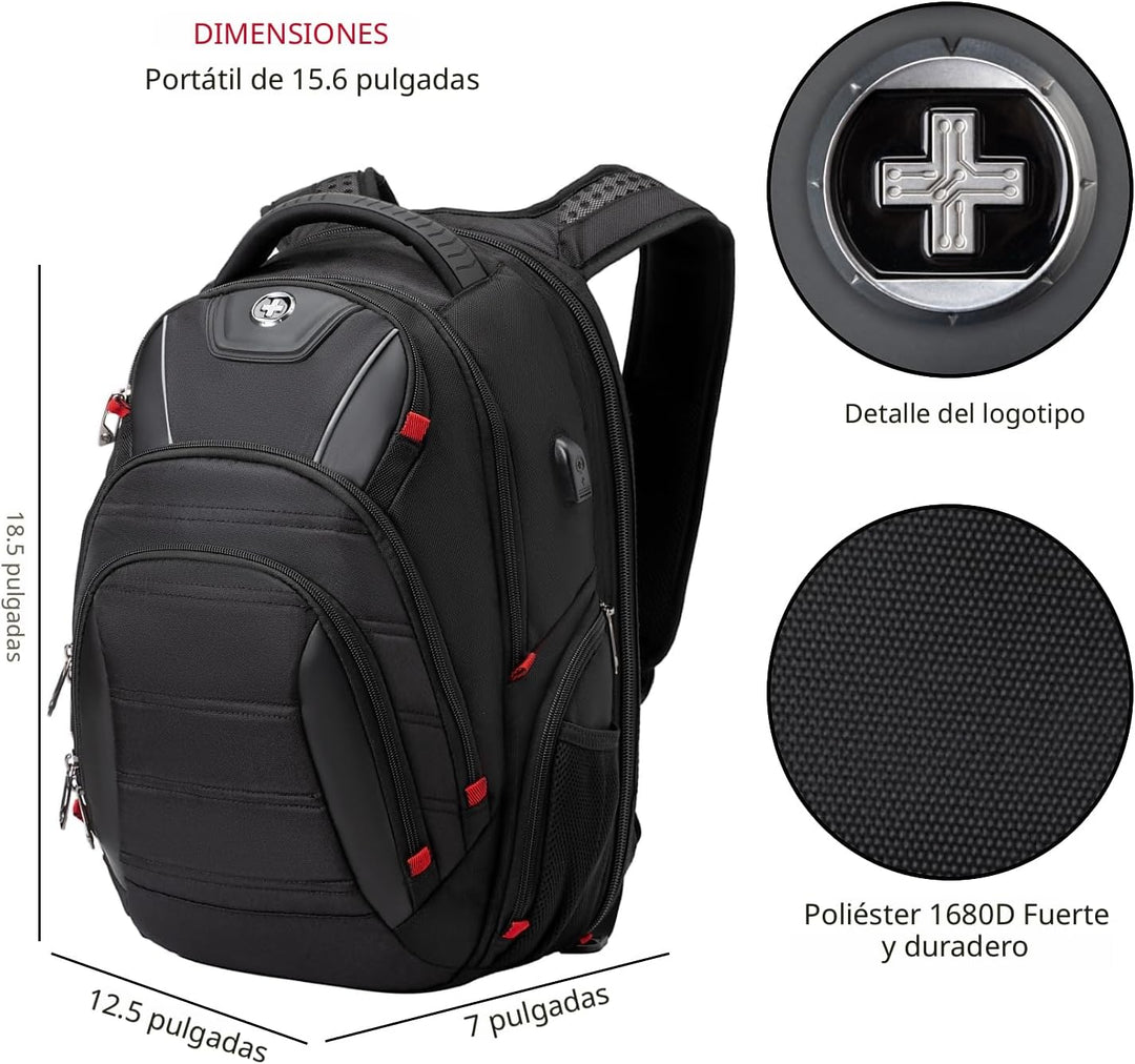 Swissdigital - Mochila de diseño para viaje para hombres, compatibl...