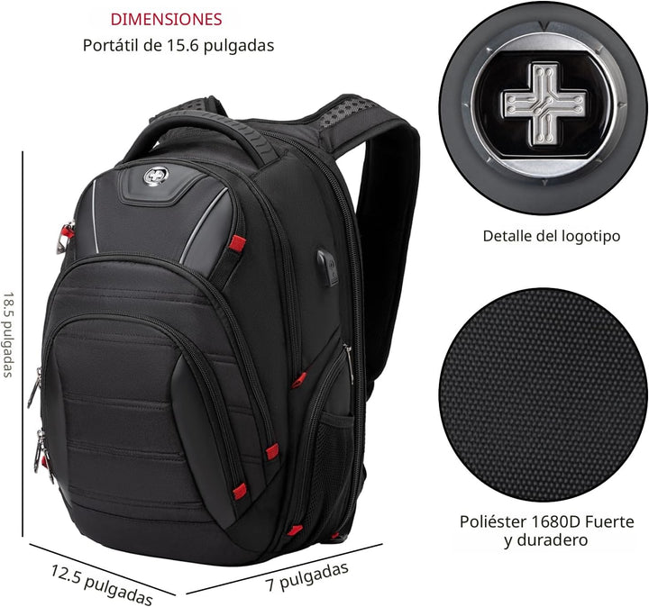 Swissdigital - Mochila de diseño para viaje para hombres, compatibl...
