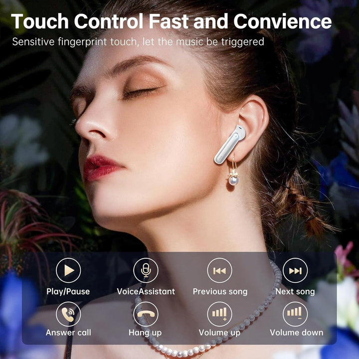 Fhumsh Auriculares inalámbricos, Bluetooth 5.3, estéreo de alta fid...