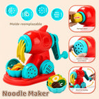 70 PCS Juego de Masa 4 en 1 para Niños de 3-4-8 Años, Kit de Herramientas de Masa para Manualidades de Arte, Set de Juego de Helado Fideos Hamburguesa Máquina para Hacer Pasteles, Creaciones