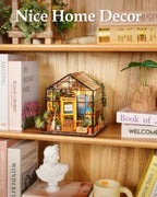 Lámpara Rowood Kit de casa en miniatura, kit de casa de muñecas en miniatura para el Día de la Madre, para adultos, manualidades de madera para adultos, regalos en cumpleaños Navidad - Casa de las flores de