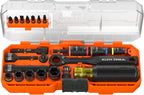 Klein Tools 65301KNECT Juego de llaves de impacto, KNECT (S) Juego de herramientas SAE de paso y zócalo abatible, adaptador de destornillador de impacto, organización de herramientas MODbox