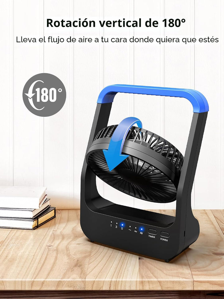 Gazeled F24 Ventilador alimentado por batería, ventilador de campin...