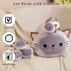 TOYSYM - Almohada de gata siamesa, adorable almohada de peluche de...