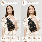 Bolso bandolera para mujeres y hombres, bolsos cruzados impermeables para mujeres, riñonera con correa de hombro convertible para viajes, Negro, Grande