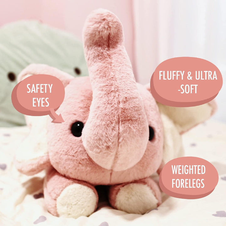 uoozii Animales de peluche con peso de elefante rosa de 24 pulgadas...