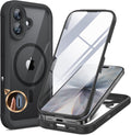 Miracase Funda para iPhone 17 de 6.3'', Protección Militar contra Caídas de Cuerpo Completo Bumper para Teléfono Exterior con Pantalla de Vidrio Integrada y Control de Cámara, Fácil Instalación, Sin
