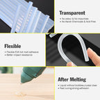Paquete de 600 mini barras de pegamento caliente, 4 pulgadas de largo x 0.27 pulgadas de diámetro para mini pistolas de pegamento, multiusos para madera, metal, vidrio, plástico, floral, tela, cuero, espuma, floral