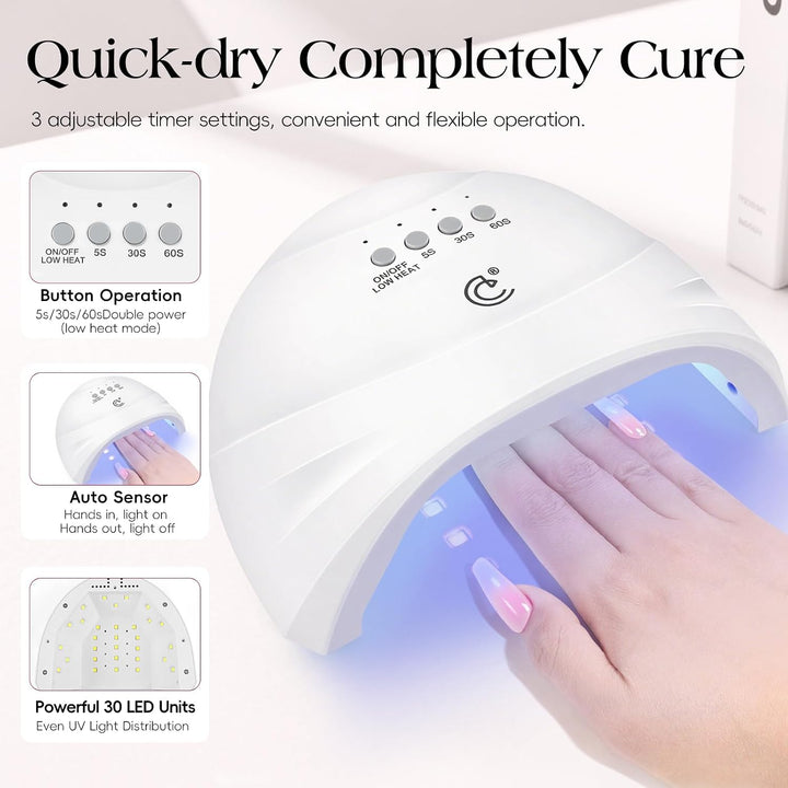 COSCELIA Juego de 67 piezas de esmalte de uñas de gel con luz UV, 2...