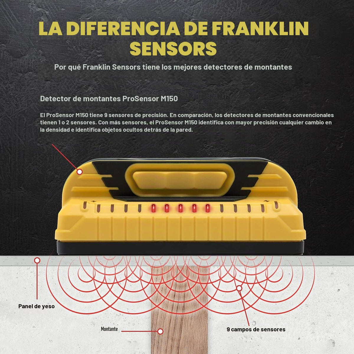 Franklin Sensors ProSensor M150/X990 - Buscador de pernos de 9 sensores