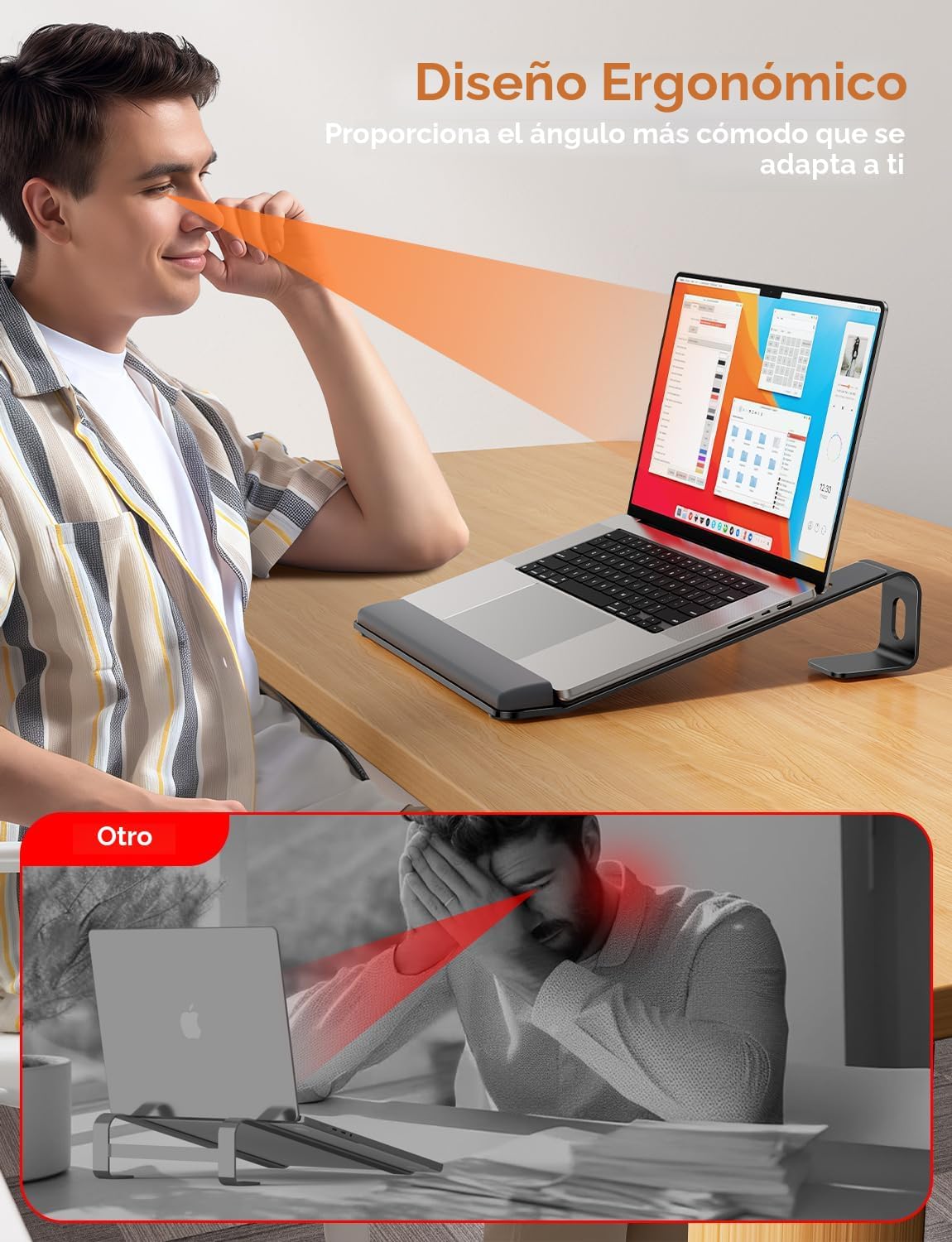 LOXP Soporte de computadora portátil para escritorio, soporte de me...