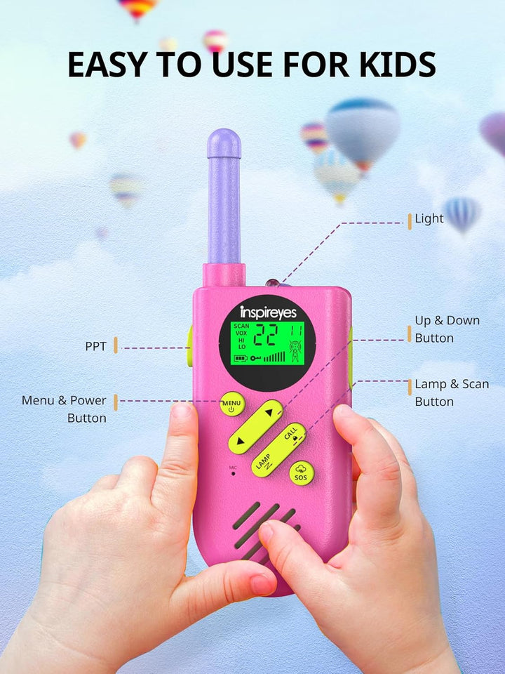 Inspireyes Walkie Talkies para niños recargables, rellenos de cesta...