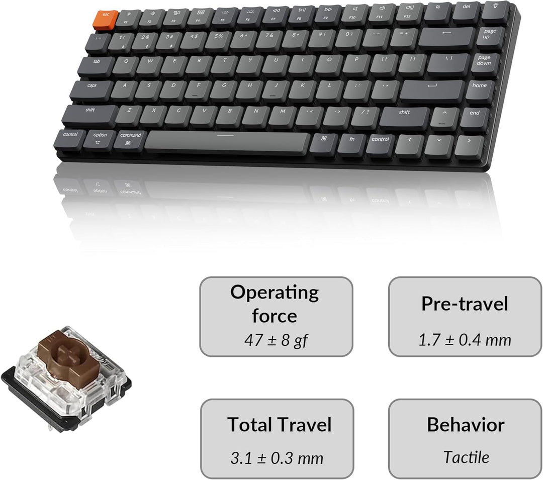 Keychron K3 Versión 2, Teclado mecánico inalámbrico Bluetooth\/USB...