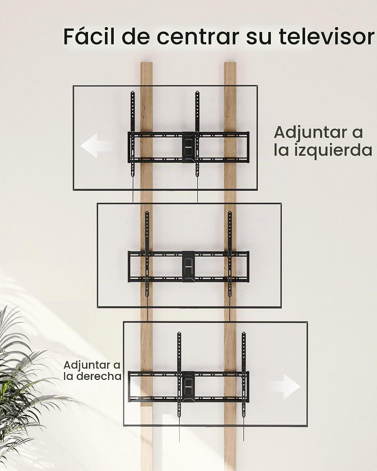 monTEK Soporte de pared fijo resistente para televisores de 43 a 100