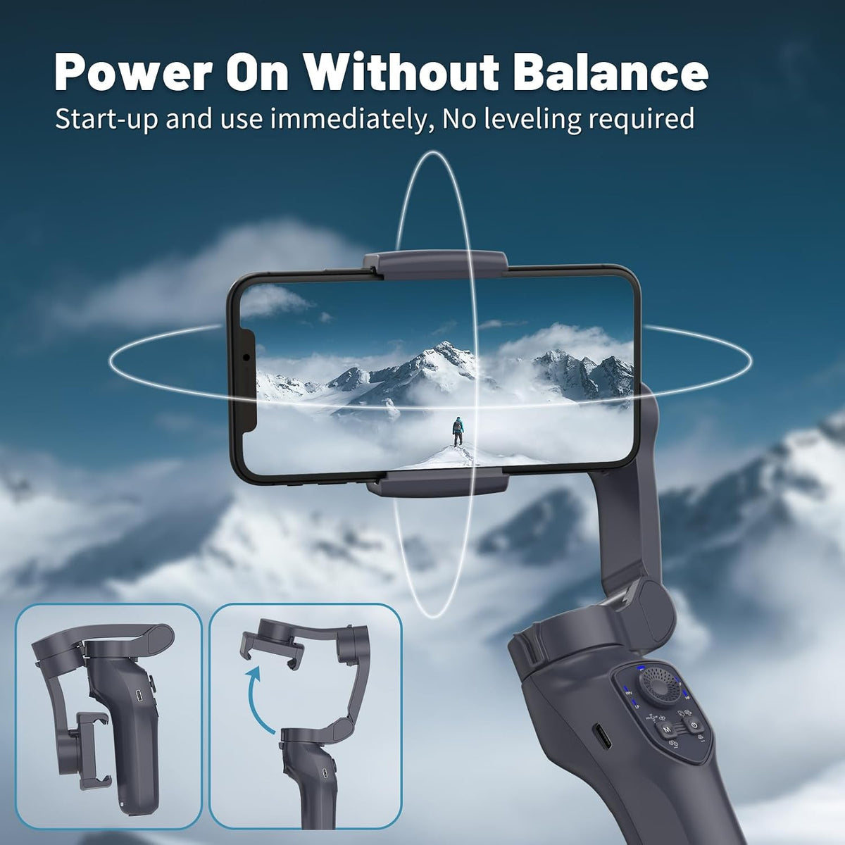 COMITOK L7C Pro, estabilizador de cardán para iPhone, estabilizador de teléfono para grabación de video con seguimiento de cara/objetos, cardán de 3 ejes para Android y iPhone 15 Pro Max, grabación de