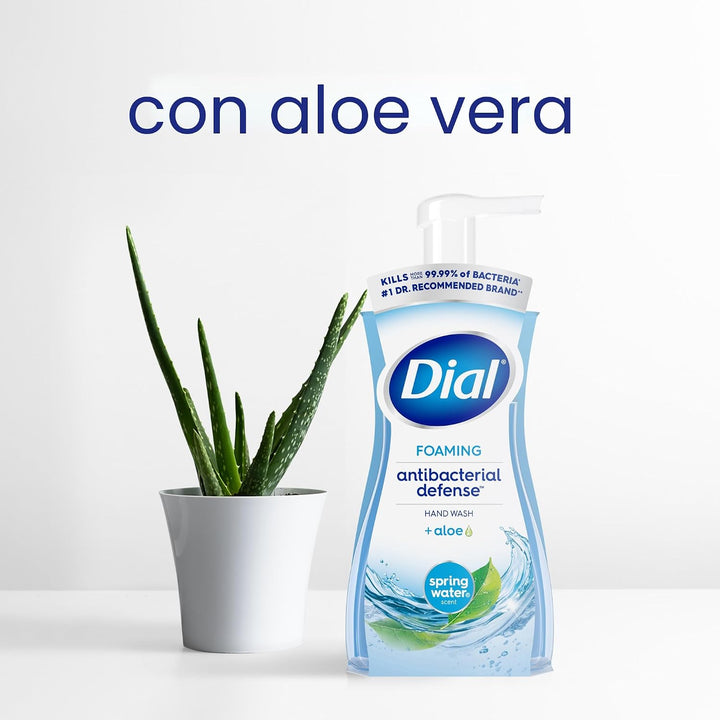 Dial Jabón de manos espumoso de defensa antibacterial + aloe, aroma...