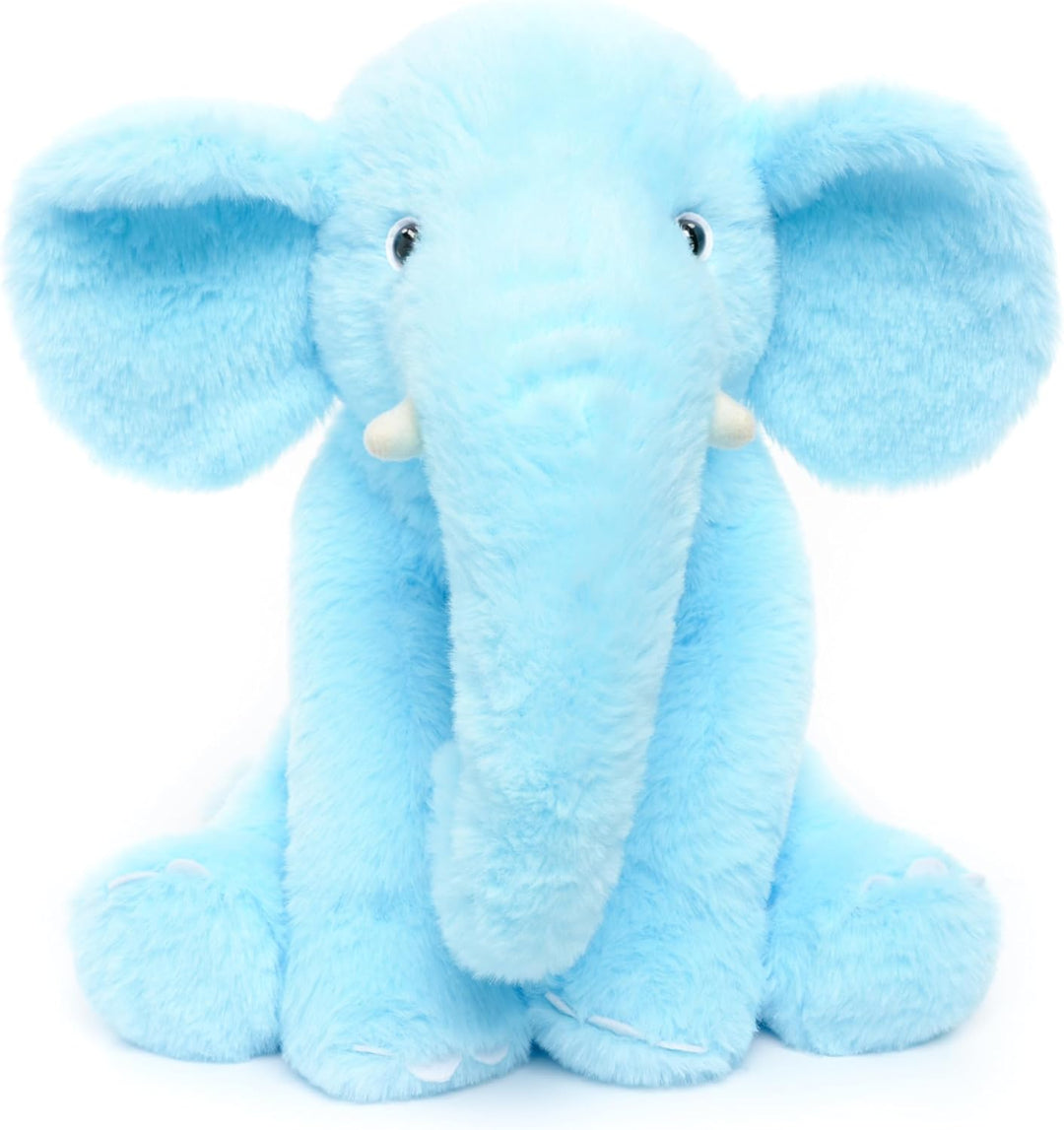 WEIGEDU Elefante de peluche azul de 13" - Juguete de felpa para...