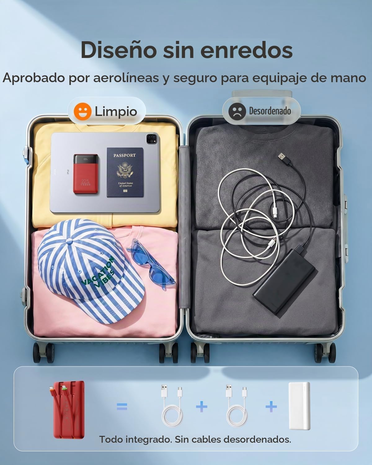 VEGER Cargador portátil de carga rápida 10000mAh 22,5W con cables i...