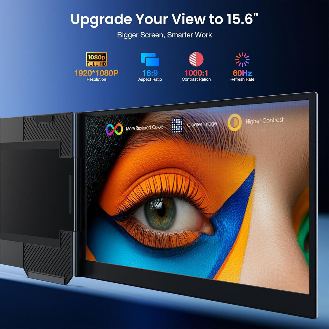 Extensor de pantalla para laptop, pantalla IPS FHD 1080P de 15.6 pu...