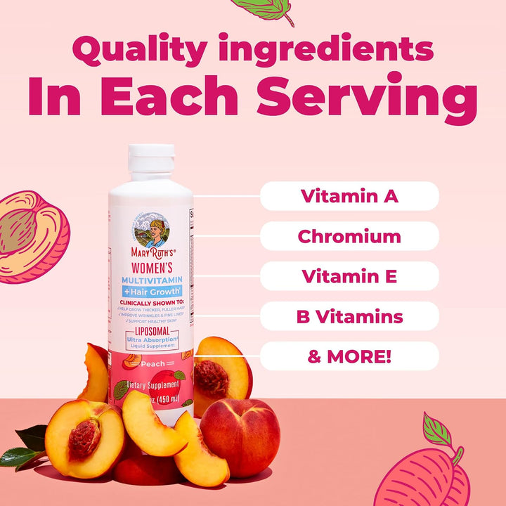 MaryRuth Organics Multivitamínico para mujer + liposomal para el cr...