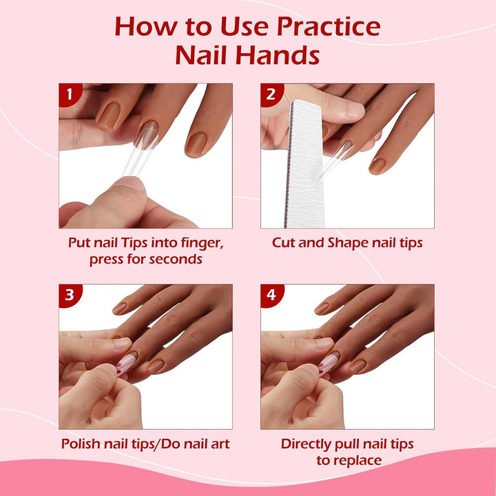 LIONVISON Mano de práctica para uñas acrílicas, práctica de mano de...