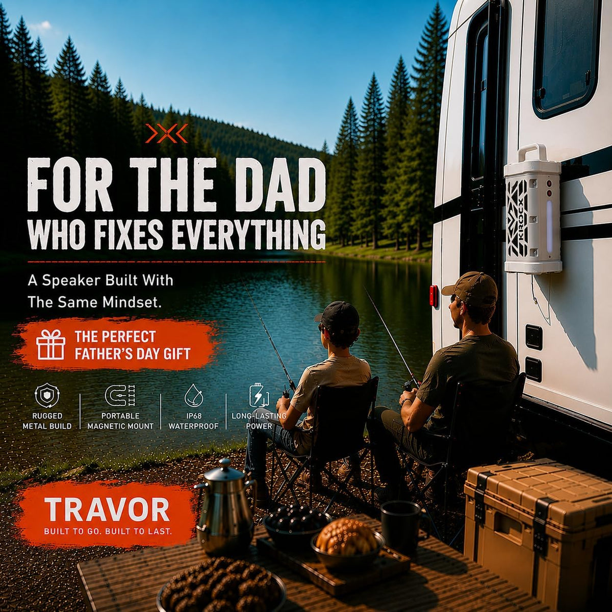 KROCX TRAVOR - Altavoz magnético de aluminio para exteriores, cuerp...