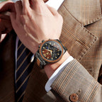 OLEVS Reloj de Hombres Lujo Cronógrafo Fase Lunar Resistente al Agua Relojes de Regalo para Hombres