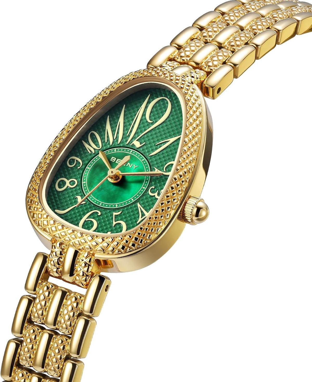 BERNY Relojes dorados para mujer, delicado reloj de pulsera para mujer, reloj vintage de la serie Serpiente, regalos de cumpleaños de lujo, movimiento de cuarzo japonés, todo acero inoxidable