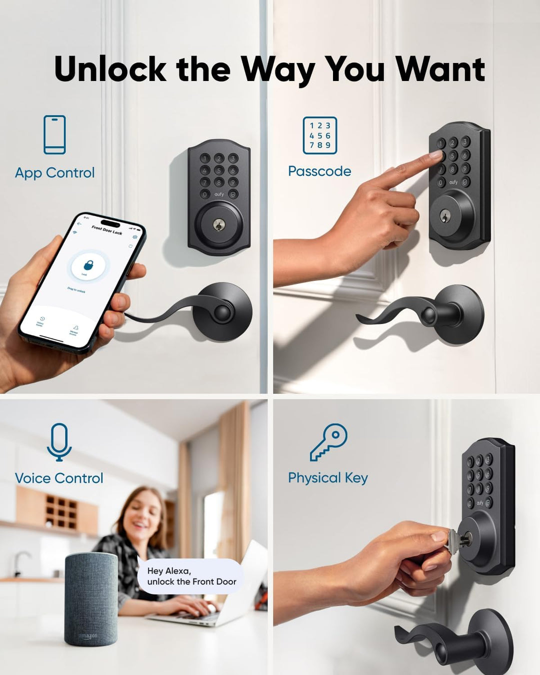 eufy Security Smart Lock C30, cerradura de puerta de entrada sin ll...