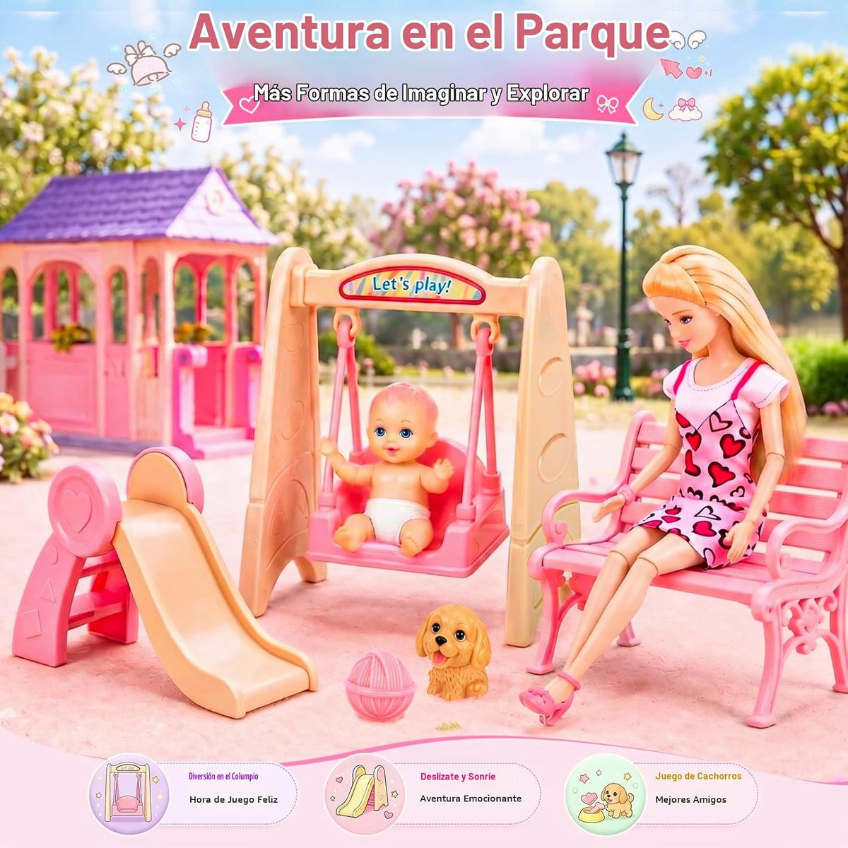 Set de juego de muñecas de 96 piezas con muñeca, ropa y accesorios