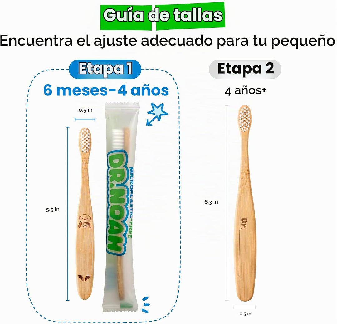 Dr. Noah - Cepillo de dientes de bambú sin microplásticos | Diseñad...