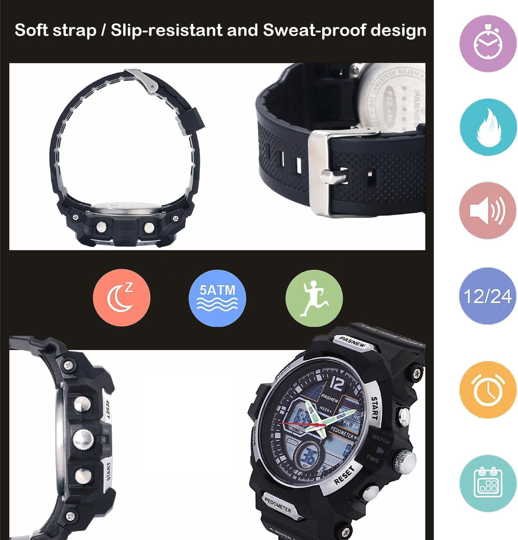 Reloj Digital Analógico PASNEW para adolescentes jóvenes