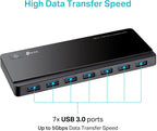 TP-Link, UH720, hub USB 3.0 de 7 puertos, alimentado, adaptador 5V/2.4A