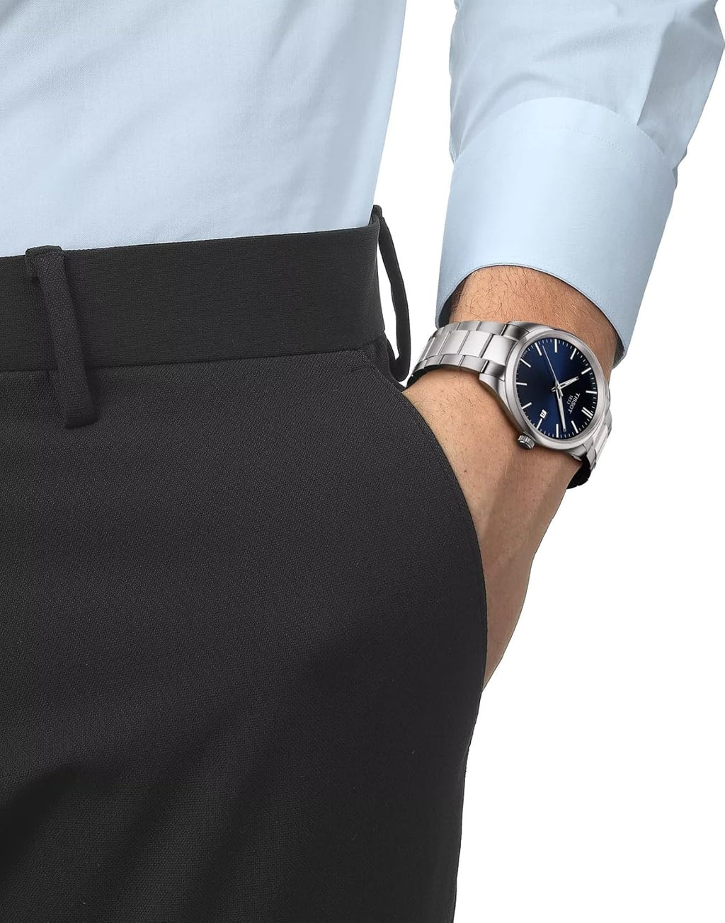 Tissot PR 100, cuarzo suizo, 1.575 en, esfera azul, reloj para hombre