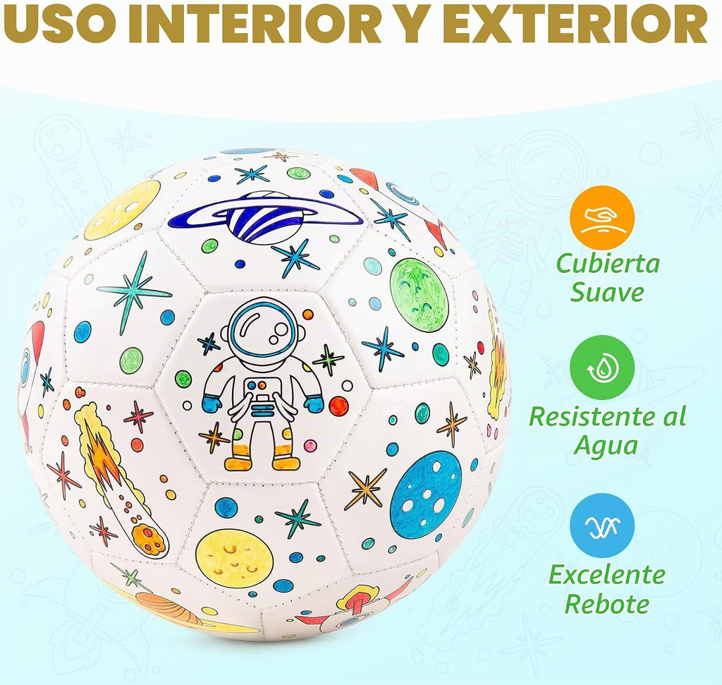 EVERICH TOY - Pinta tu propia pelota de fútbol, juguetes de astronauta, regalo de fútbol para niños