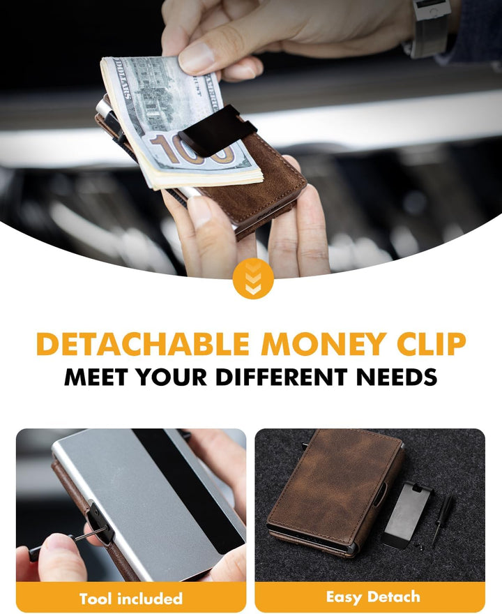 iwantit Cartera para bolsillo frontal para hombre: delgada con clip...