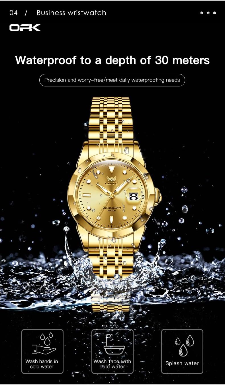 OPK Reloj de pulsera para mujer de acero inoxidable para mujer
