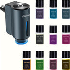 Difusor de Aroma para Auto, Difusor Inteligente de Auto para Aromatizar, Aerosol de Ambientador Automático con 10 ML de Aceite de Colonia Aromaterapia (Gris)